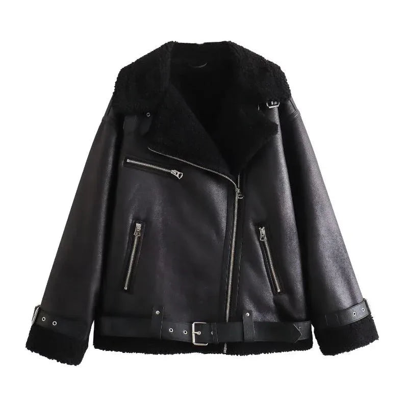 Women's Fur & Leather Jacket