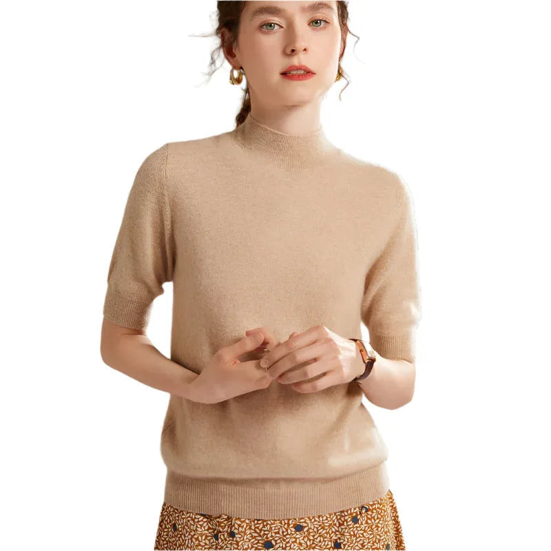 Women's Half Sleeve Cashmere Wool Sweater