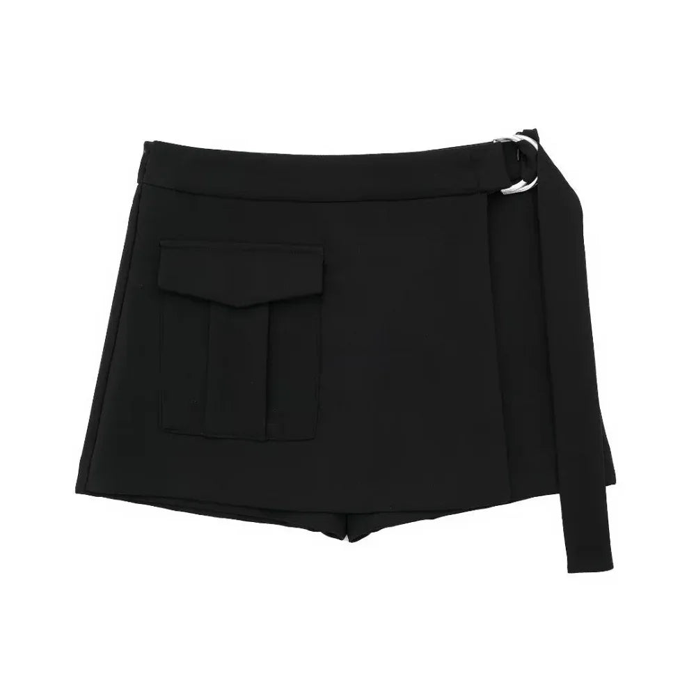 Women's High Waist With Belt Skirt