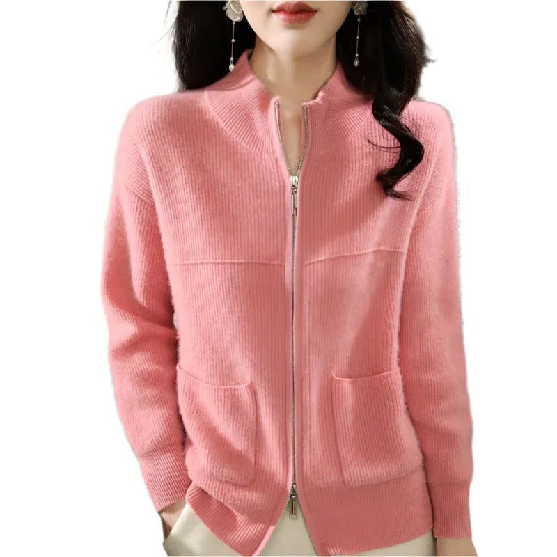 Women's Solid Color Loose  Fit Sweater With Pockets