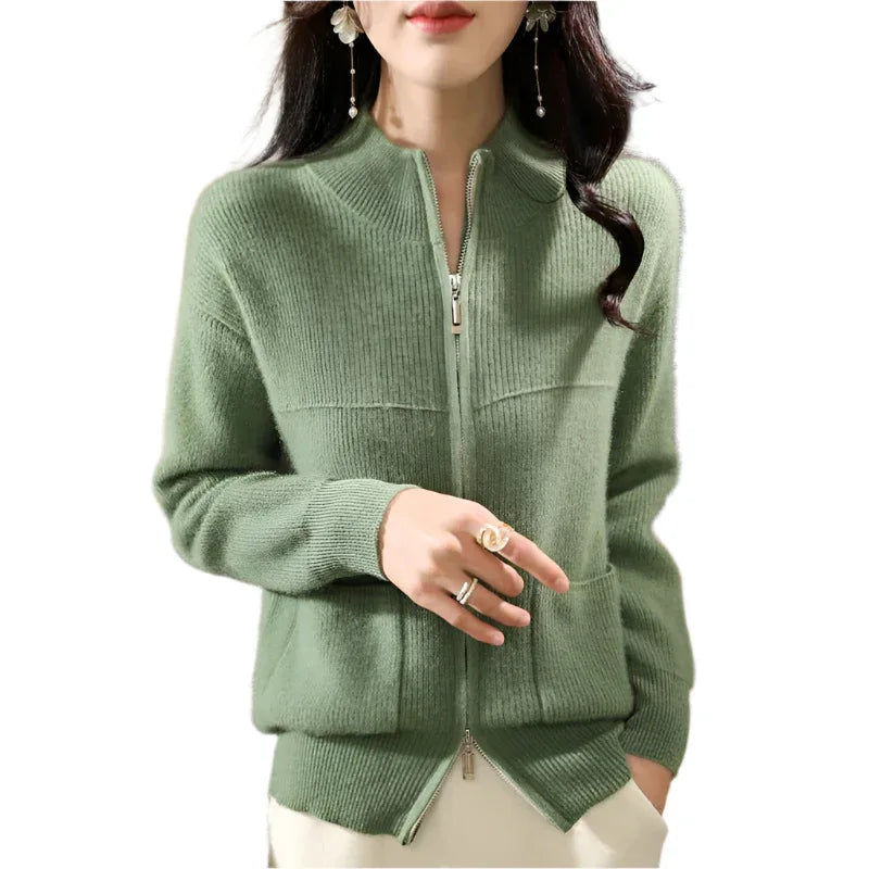Women's Solid Color Loose  Fit Sweater With Pockets