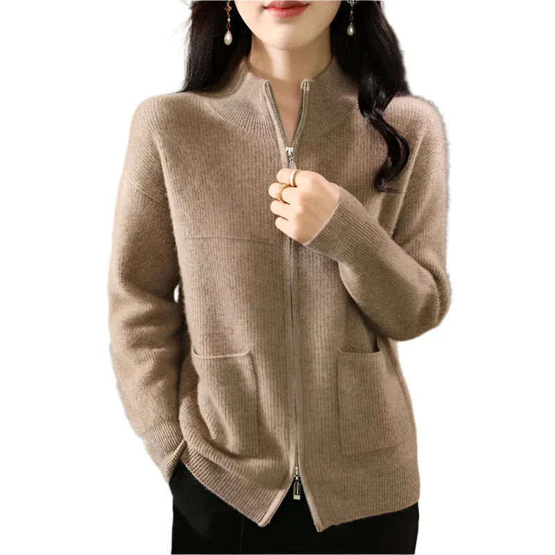 Women's Solid Color Loose  Fit Sweater With Pockets