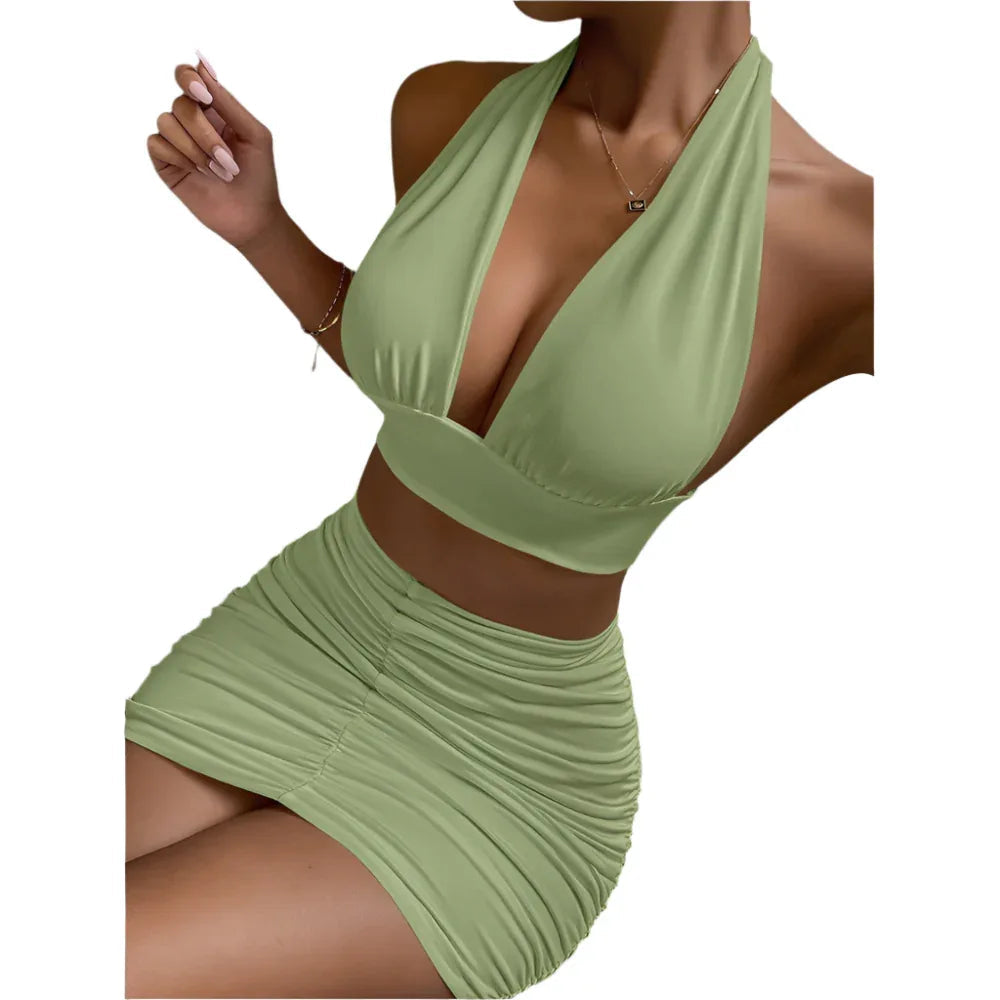 Women's Top & Skirt 2pcs Clothing Set