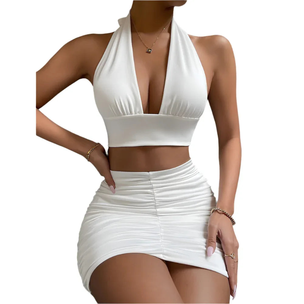 Women's Top & Skirt 2pcs Clothing Set